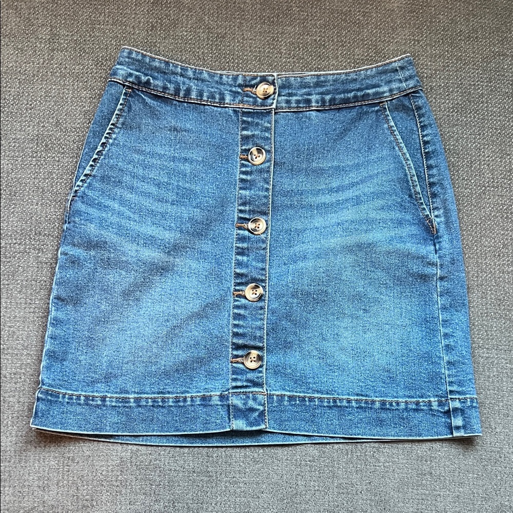 Maison Jules Blue Denim Mini Skirt